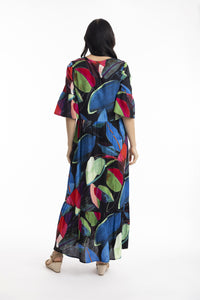 ORIENTIQUE - Seychelles Midi Dress - MULTICOLOURED (dark, rich & blue)