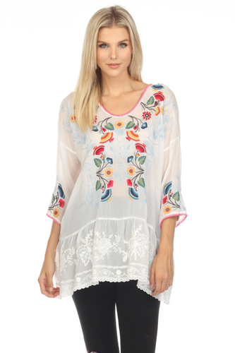 JOHNNY WAS - Cherie Tunic - WHITE