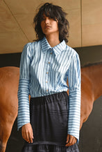 Load image into Gallery viewer, Trelise Cooper COUTURE - Roman Holiday Shirt - BLUE STRIPE/ WHITE/ BLACK