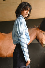 Load image into Gallery viewer, Trelise Cooper COUTURE - Roman Holiday Shirt - BLUE STRIPE/ WHITE/ BLACK