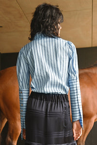 Trelise Cooper COUTURE - Roman Holiday Shirt - BLUE STRIPE/ WHITE/ BLACK