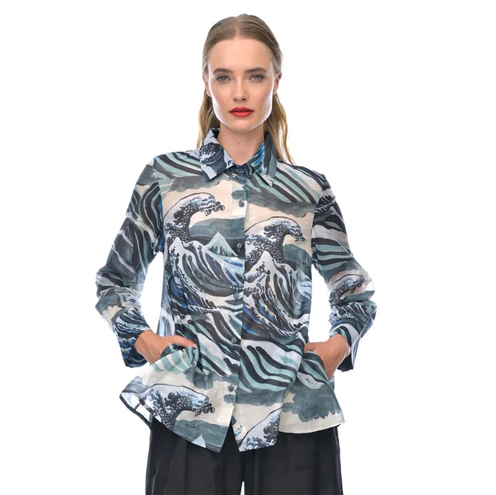 Wave Trapeze Shirt - BLUES