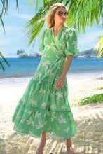Load image into Gallery viewer, Wrap It Up Dress - GREEN PALMS